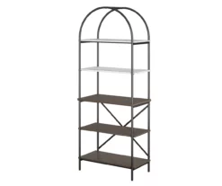 Vivinne Gray 5-Shelf Bookcase -Storage supplies store 810589034 3