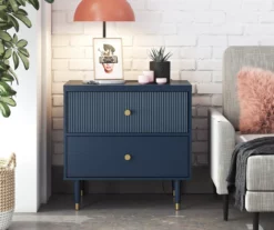 Elizabeth Navy Nightstand -Storage supplies store 810589213 3