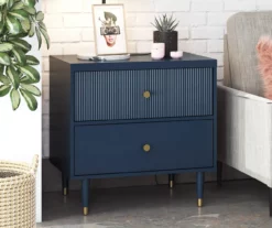 Elizabeth Navy Nightstand -Storage supplies store 810589213 6