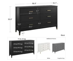 CosmoLiving Westerleigh 6-Drawer Dresser -Storage supplies store 810589231 1