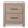 Senniberg Oak & Faux Calcutta 2-Drawer Nightstand