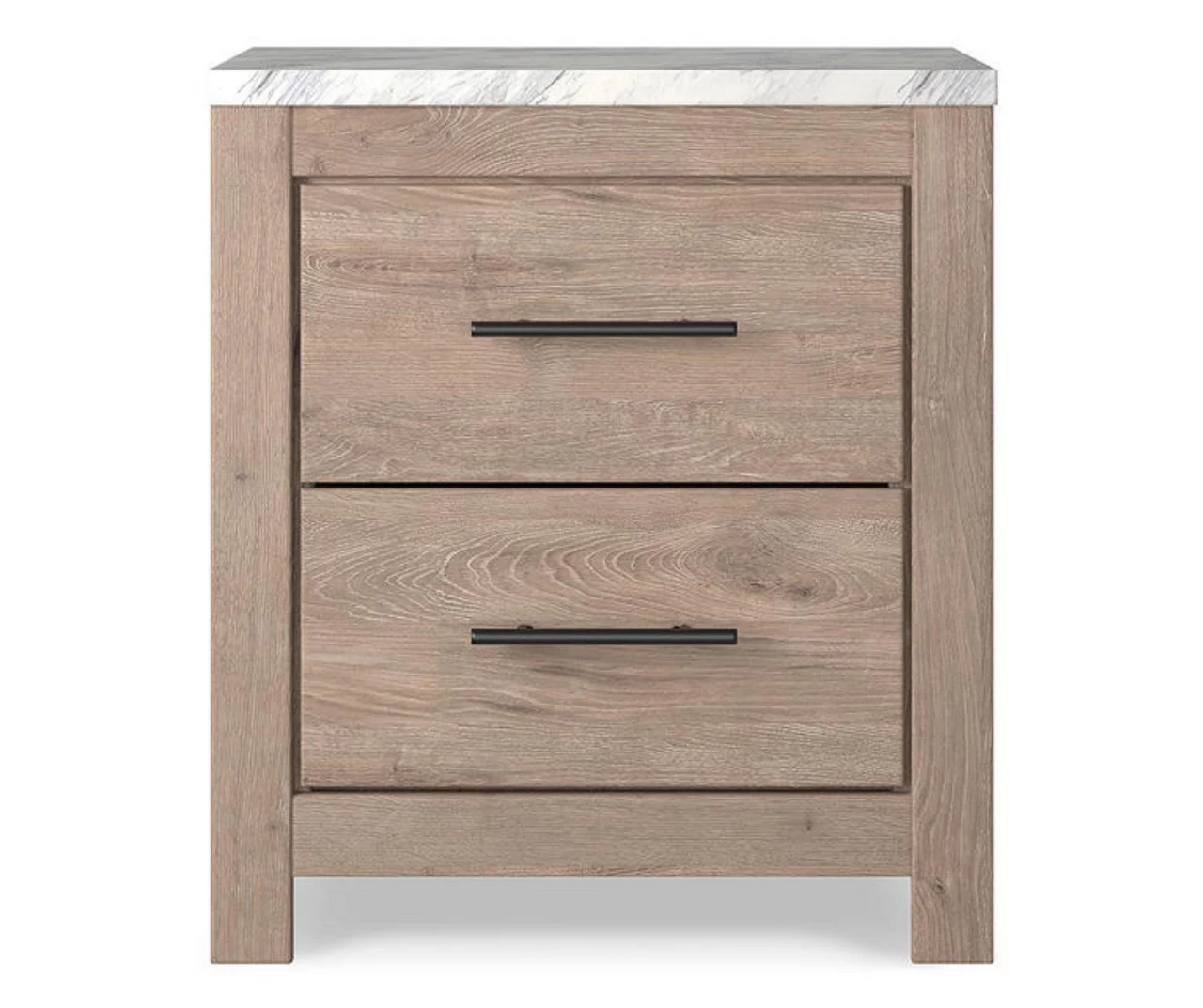 Senniberg Oak & Faux Calcutta 2-Drawer Nightstand 3 Senniberg Oak & Faux Calcutta 2-Drawer Nightstand