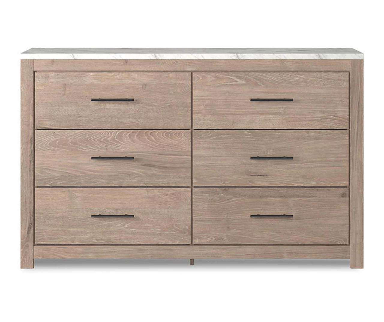 Senniberg Oak & Faux Calcutta 6-Drawer Dresser 3 Senniberg Oak & Faux Calcutta 6-Drawer Dresser