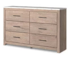 Senniberg Oak & Faux Calcutta 6-Drawer Dresser 15 Senniberg Oak & Faux Calcutta 6-Drawer Dresser -Storage supplies store 810589299 2