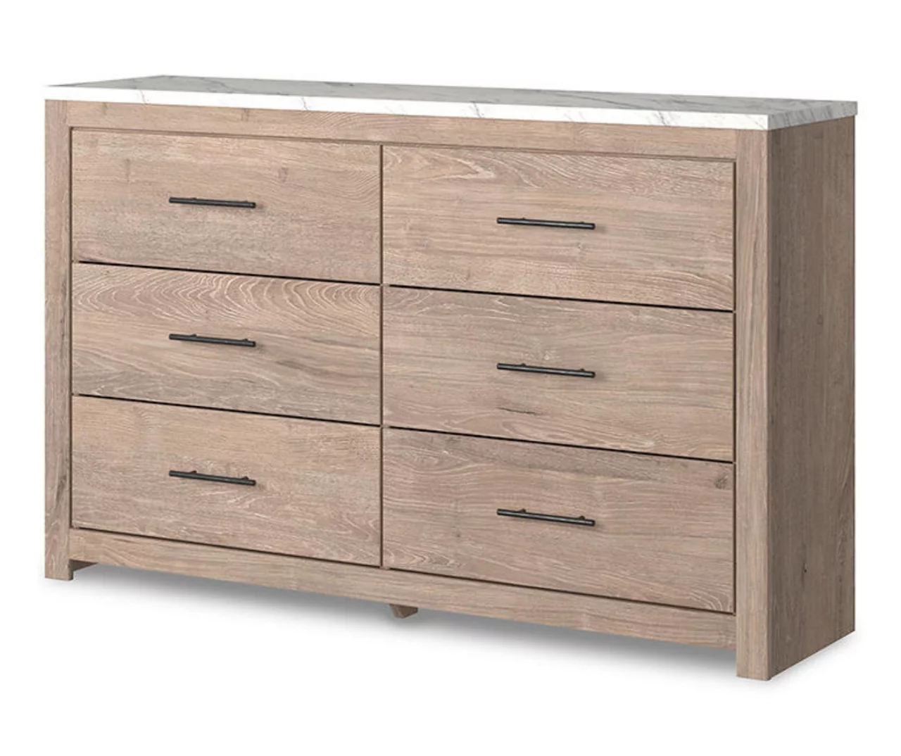 Senniberg Oak & Faux Calcutta 6-Drawer Dresser 8 Senniberg Oak & Faux Calcutta 6-Drawer Dresser - Image 6