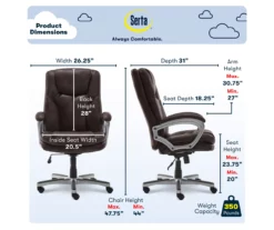 Benton Brown Big & Tall Faux Leather Executive Office Chair -Storage supplies store 810590314 7