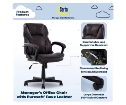 Mitchell Roasted Chestnut Vegan Leather Office Chair 21 Mitchell Roasted Chestnut Vegan Leather Office Chair -Storage supplies store 810590318 7