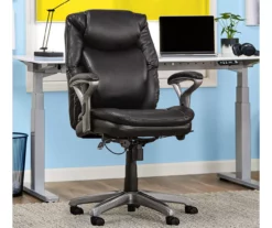 Anniston Black Bonded Leather Office Chair -Storage supplies store 810590373 2