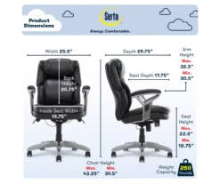 Anniston Black Bonded Leather Office Chair -Storage supplies store 810590373 6