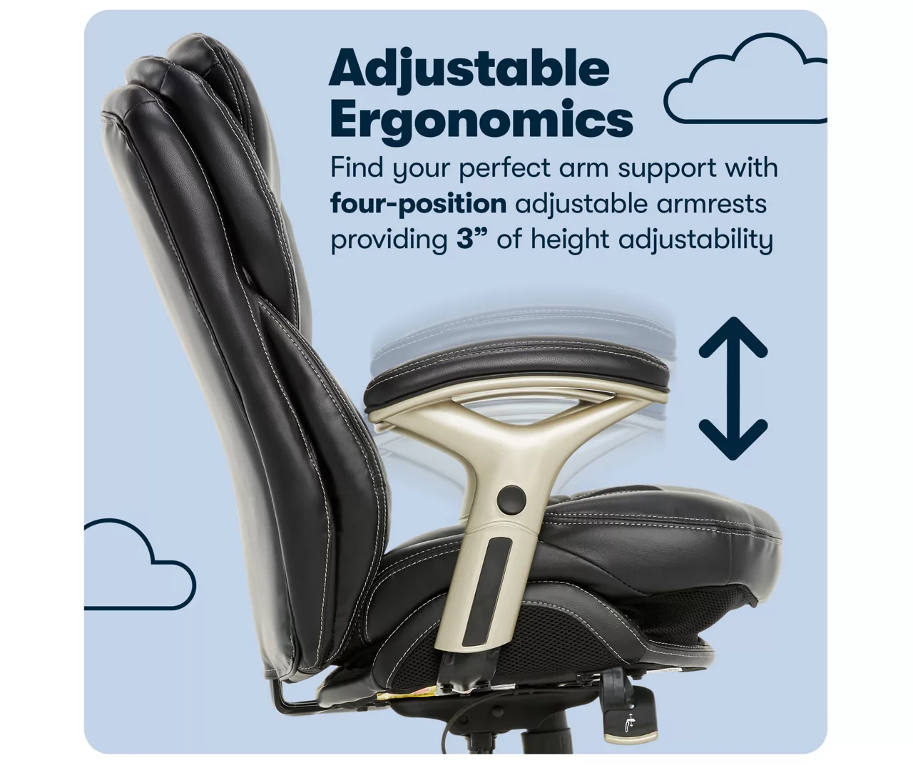 Claremont Black Bonded Leather Office Chair 12 Claremont Black Bonded Leather Office Chair - Image 10