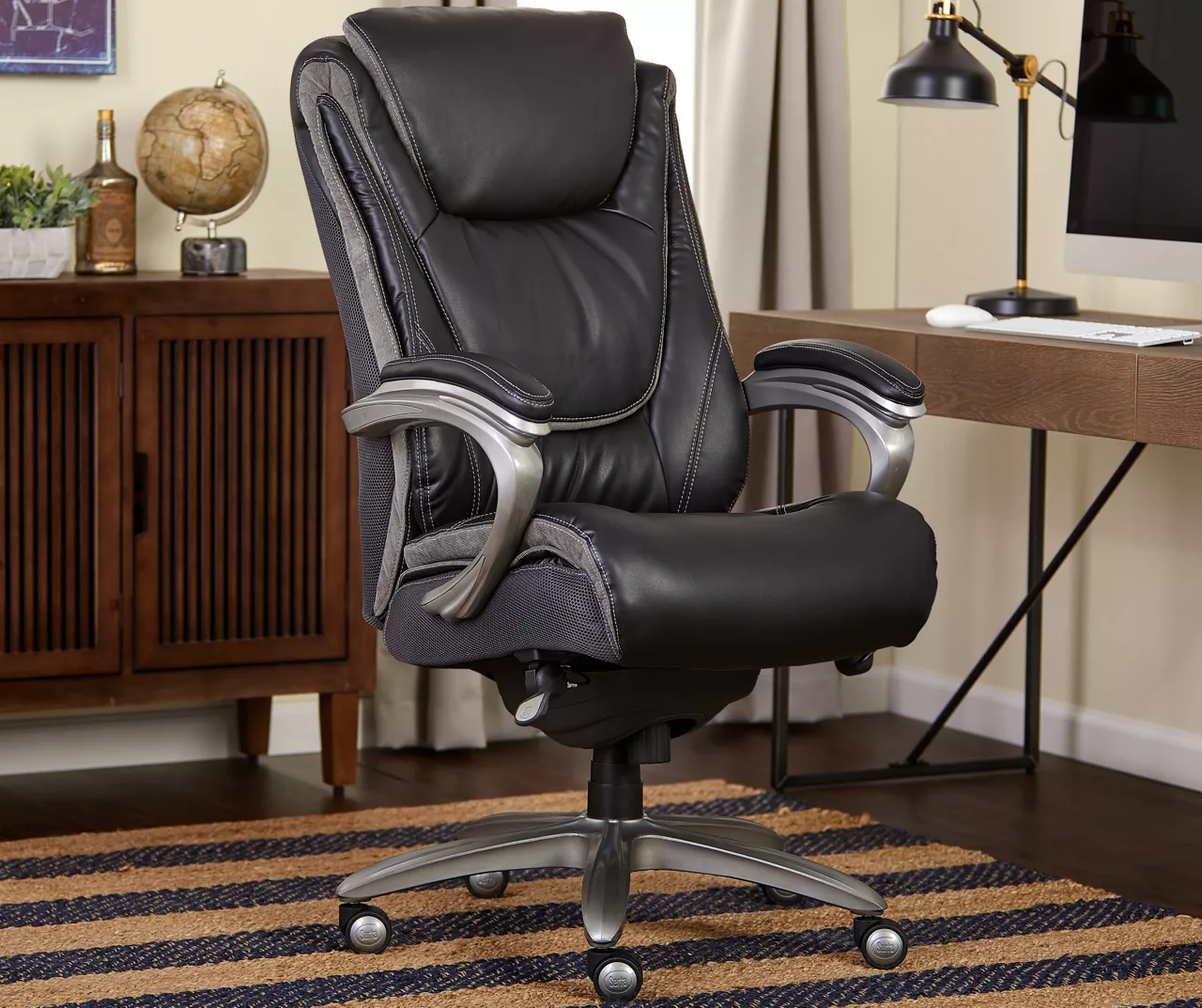 Baxter Black Big & Tall Bonded Leather Office Chair 5 Baxter Black Big & Tall Bonded Leather Office Chair - Image 3