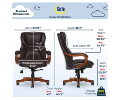 Conway Dark Brown Big & Tall Bonded Leather Office Chair -Storage supplies store 810590381 6