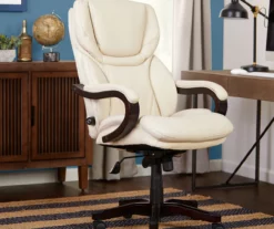 Conway Ivory Big & Tall Bonded Leather Office Chair -Storage supplies store 810590382 2