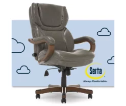 Conway Gray Big & Tall Bonded Leather Office Chair -Storage supplies store 810590383 1