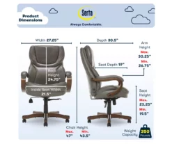 Conway Gray Big & Tall Bonded Leather Office Chair -Storage supplies store 810590383 6