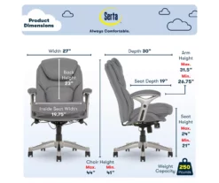 Claremont Gray Bonded Leather Office Chair -Storage supplies store 810590392 6
