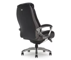 Lautner Gray Executive Bonded Leather Office Chair -Storage supplies store 810590397 5 1