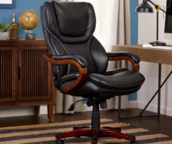 Conway Black Big & Tall Bonded Leather Office Chair -Storage supplies store 810590408 2