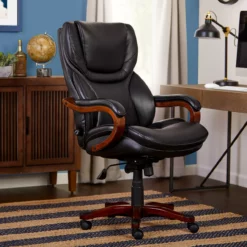 Conway Black Big & Tall Bonded Leather Office Chair -Storage supplies store 810590408 21