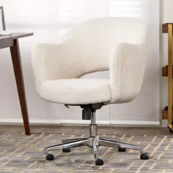 Valetta Cream Faux Fur Office Chair 16 Valetta Cream Faux Fur Office Chair -Storage supplies store 810590414 21