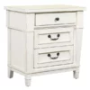 Kali Weathered White 3-Drawer Nightstand