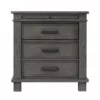 Topeka Warm Gray 3-Drawer Nightstand With USB Charging
