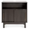 Brymont Dark Gray Sliding Door Accent Cabinet -Storage supplies store 810591843 5