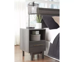 Brymont Dark Gray Nightstand -Storage supplies store 810591848 5