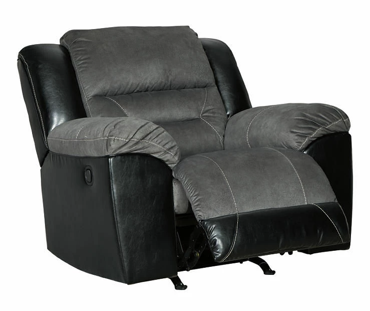 Earhart Slate Faux Leather Rocker Recliner 6 Earhart Slate Faux Leather Rocker Recliner - Image 4