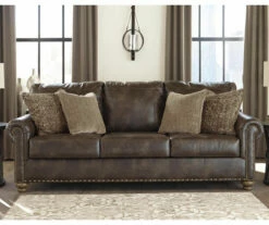 Nicorvo Coffee Faux Leather Sofa -Storage supplies store 810594588 1 1