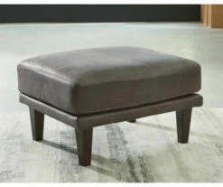 Arroyo Smoke Faux Leather Ottoman -Storage supplies store 810594591 2