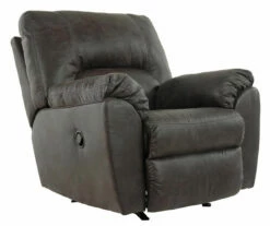 Tambo Pewter Faux Leather Rocker Recliner -Storage supplies store 810594596 1