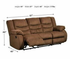 Tulen Chocolate Reclining Sofa -Storage supplies store 810594622 4