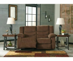 Tulen Chocolate Reclining Loveseat -Storage supplies store 810594623 3