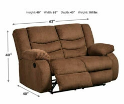 Tulen Chocolate Reclining Loveseat -Storage supplies store 810594623 4