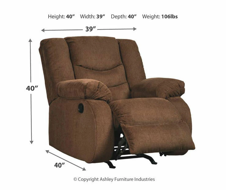 Tulen Chocolate Rocker Recliner 7 Tulen Chocolate Rocker Recliner - Image 5