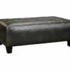 Nokomis Charcoal Faux Leather Oversize Accent Ottoman -Storage supplies store 810594650