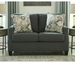Bayonne Charcoal Loveseat -Storage supplies store 810594659 4