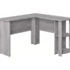 Industrial Gray L-Shaped Corner Desk With Open Storage 2 Industrial Gray L-Shaped Corner Desk With Open Storage -Storage supplies store 810597219
