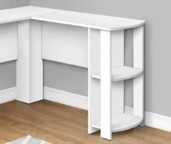 White L-Shaped Corner Desk With Open Storage 8 White L-Shaped Corner Desk With Open Storage -Storage supplies store 810597220 3