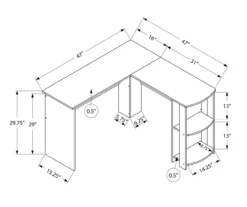 White L-Shaped Corner Desk With Open Storage 9 White L-Shaped Corner Desk With Open Storage -Storage supplies store 810597220 4