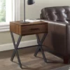 Walker Edison Dark Walnut X Leg Side Table -Storage supplies store 810597303 B0