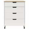 Evolution Vantage White & Weathered Oak 4-Drawer Storage Cart -Storage supplies store 810597741