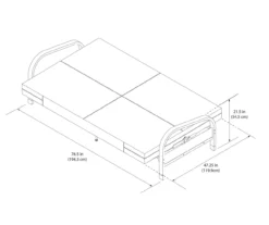 DHP Elbern Black Metal Futon With Black Microfiber Cover -Storage supplies store 810598097 7