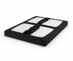 DHP Elbern Black Metal Futon With Black Microfiber Cover -Storage supplies store 810598097 9