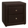 Monarch Faux Leather Nightstand 2 Monarch Faux Leather Nightstand -Storage supplies store 810598393 A0