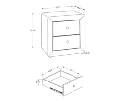 Monarch Faux Leather Nightstand 14 Monarch Faux Leather Nightstand -Storage supplies store 810598393 A7