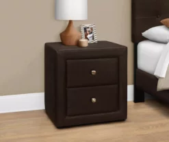Monarch Faux Leather Nightstand 12 Monarch Faux Leather Nightstand -Storage supplies store 810598393 B0