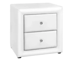 Monarch Faux Leather Nightstand 11 Monarch Faux Leather Nightstand -Storage supplies store 810598394 A0