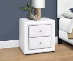 Monarch Faux Leather Nightstand 15 Monarch Faux Leather Nightstand -Storage supplies store 810598394 B0